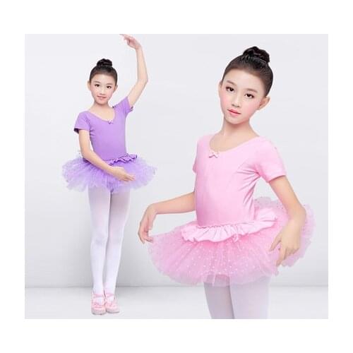 Girls Ballet Tutu Dress Kids Gymnastics Tulle Skirted Leotards Pink Black Swan Lake Ballet Costumes With Dot Tutus Hot sales