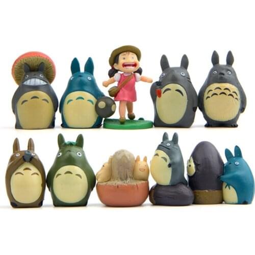 10pcs/lot My Neighbor Totoro Kiki Kikis Delivery PVC Cat Action Figure Doll Resin Plastic Model