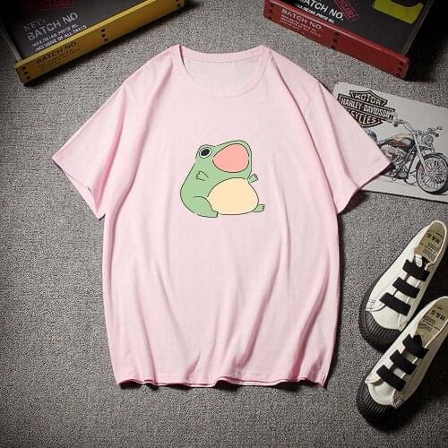 Frog Kawaii Cute Graphic Tee Women Tshirt Green Aesthetic Oversized T Shirt Harajuku Casual Summer Tops