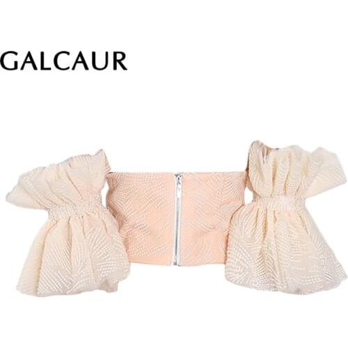 GALCAUR Women's Shirts With Embroidery