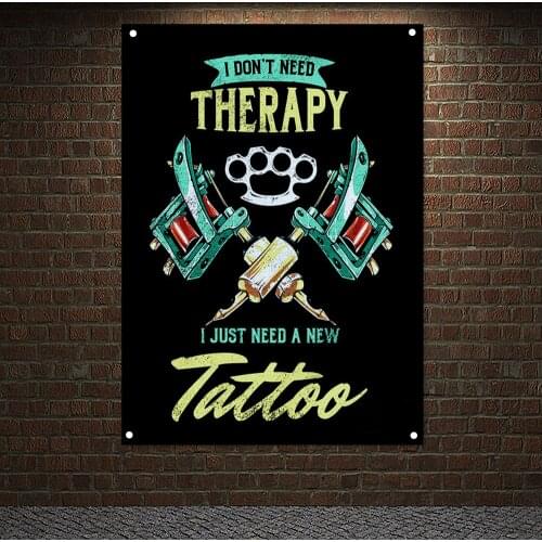 Tattoo machine tools skull Art Posters Wall Sticker Canvas Painting Skeleton Couple Tattoo Banners Flags Flip Chart Home Decor