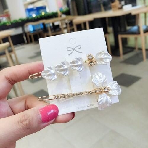 Korean Fashion Beautiful White Petals Rhinestones Flower Hairpins Temperament Sweet Girl Womens Frog Clip Hair Accessories