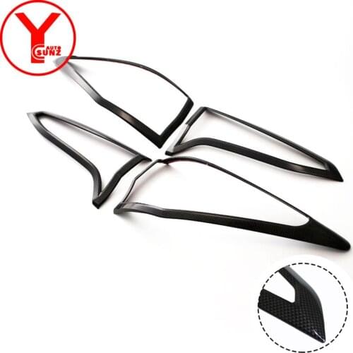 Carbon fiber tail light cover For toyota fortuner sw4 2016 2017 2018 2019 ABS lamp hoods For toyota fortuner accessories YCSUNZ