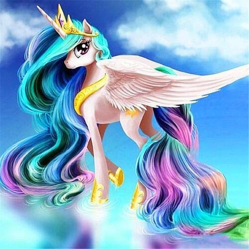 Cartoon Rainbow Unicorn Horse Animal DIY Cross Stitch Embroidery 11CT Kits Needlework Craft Set Cotton Dropshipping