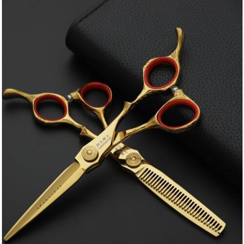 6.0 Top Professional Hair Scissors Set Cutting Barber Salon Haircut Thinning Shear Hairdressing Hair Tools Hair Cutting Scissors