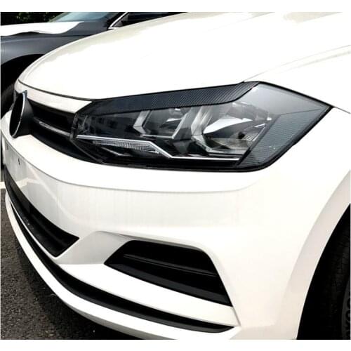 Glossy Black Window Rear Spoiler Side Wing Splitter Trim 2019 2020 for Volkswagen POLO Big light eyebrow