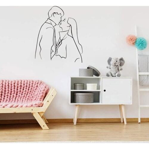 Ins Korean style Sweet couple Wall Sticker Home Decor Stickers For Bedroom Living Room Bar Removable Wallpaper ov484