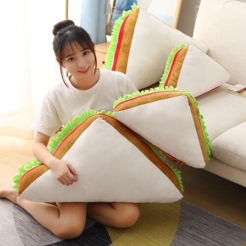 Sexy Huggable New Sand wich Bread Pillows Food Plush Pillow Simulation Snack Home Decoration Backrest Sofa Cushion