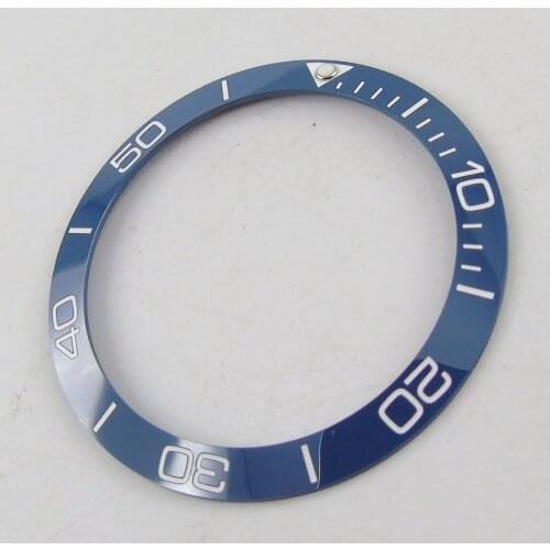 38mm new high quality blue ceramic Bezel insert watch fit automatic movement Mens watch bezel