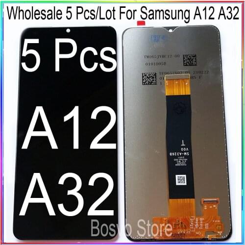 Wholesale 5 Pcs/Lot for Samsung A12 SM-A12F A125F Lcd screen display with touch with frame assembly A32 5G A326 SM-A326B