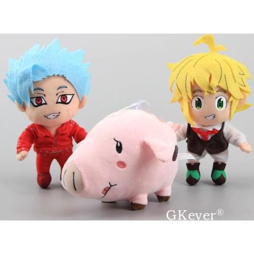 8" 20 cm Pink Pig Hawk Dragons Sin of Wrath Plush Doll Toys Anime The Seven Deadly Sins Plush Toys Children Birthday Gift