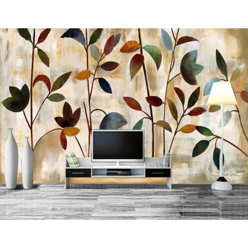 Custom papel de parede,Painting abstract color leaves wallpapers,living room tv sofa wall bedroom 3d wall murals wallpaper