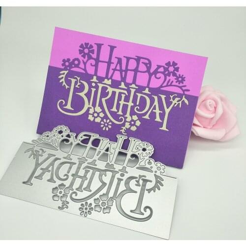 Happy birthday greeting card metal die-cut paper crafts, scrapbooks, cardboard, photo albums, greeting cards DIY decoration