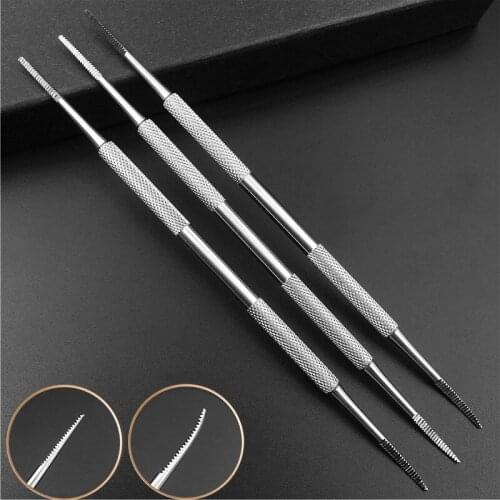 Stainless Steel Tick a Maker Nail Groove Ingrown Toenails Cleaning Tools Correction Nail Double Head Tooth Pick Repair Nail File