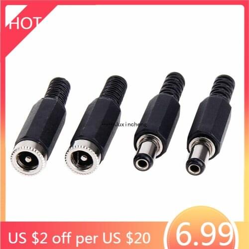 20pcs 5.5X2.1MM DC POWER FEMALE PLUG JACK + MALE CONNECTOR SOCKET ADAPTER 12V/4A