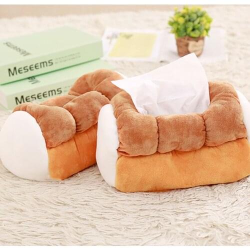 Tissue Boxes Nordic Style INS Simulation Creative салфетница Lovely Toast Plush Toys Home Car Tea table Napkin Box Decoration
