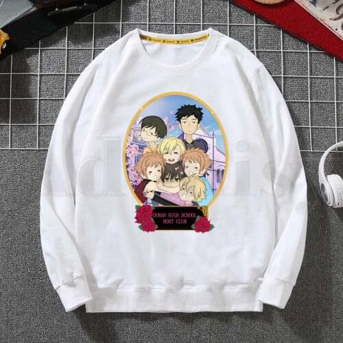 Ouran High School Host Club Cartoon Anime Hoodies Sweatshirt Print Trend Mens Clothes Hip-Hop Male Crewneck Hoodies Men