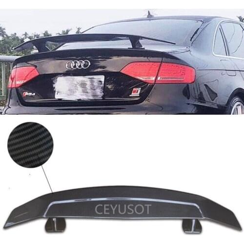 CEYUSOT FOR GT Universal Accessories Spoiler Audi A4 S4 B8 B9 B9.5 ABS Sedan Car Trunk Rear Lip Tail WING Black Body Kit 2008-21