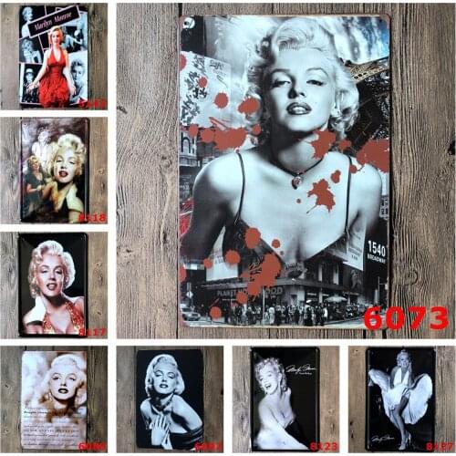 Marilyn Monroe Vintage Tin Signs of Famous American Actress Beautiful Girls Sexy Lady Stills for Bar Art Wall Decorative Poster