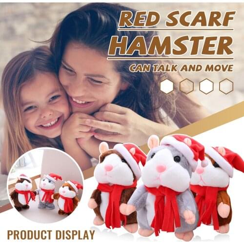 Funny Talking Pet Toys for Babies and Young Children Hamster Plush Repeat Electronic Smart Nodding Recording Toy