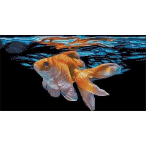 Goldfish in the water patterns counted 11CT 14CT Cross Stitch Set DIY Cross-stitch Kits Embroidery Needlework Home Decor
