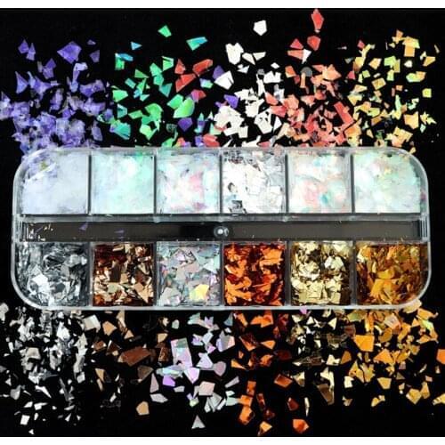 1 Box Holographic Glitter Irregular Epoxy Resin Filling Sequins Paillette DIY Crafts Jewelry Making Filler Nail Art Glitting