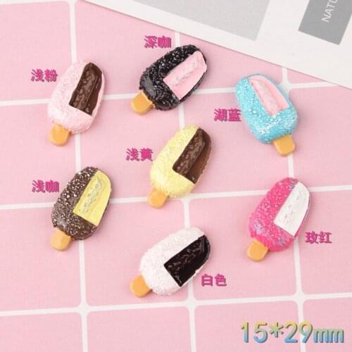 10Pcs Kawaii Ice Cream Food Flatback Planar Resin DIY Crafts Supplies Arts Phone Shell Decor Material Hair Accessories