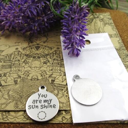20pcs--"you are my sunshine "stainless steel charms more style for choosing DIY Charms pendants for necklace