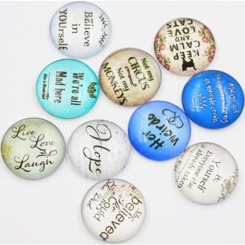 New Fashion 10pcs 25mm Plates Believe in yourself Handmade Cabochons Glass DIY Embellishment For Crafts Jewelry Making