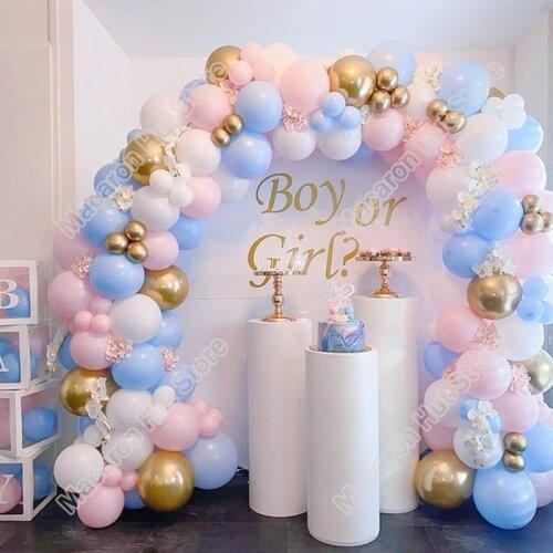 147pcs Macaron Pink Wedding 1 Birthday Party Arch Backdrop Baby Shower DIY Golden Welcome Decoration Event Balloon Garland Kits