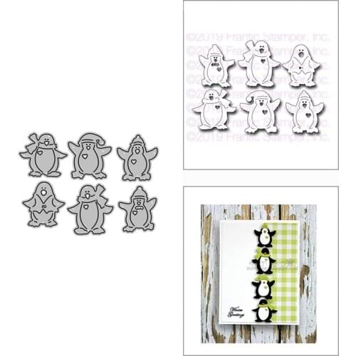 2021 New Stacking Happy Penguins Metal Cutting Dies for DIY Scrapbooking Decor and Card Making Paper Craft Embossing No Stamps