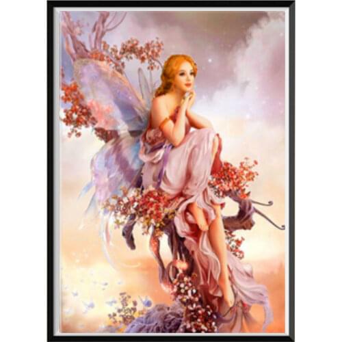 5D Diamond Painting Character Beauty Butterfly Elf Manual DIY Cross Stitch Diamond Embroidery Mosaic Decoration Painting Gift