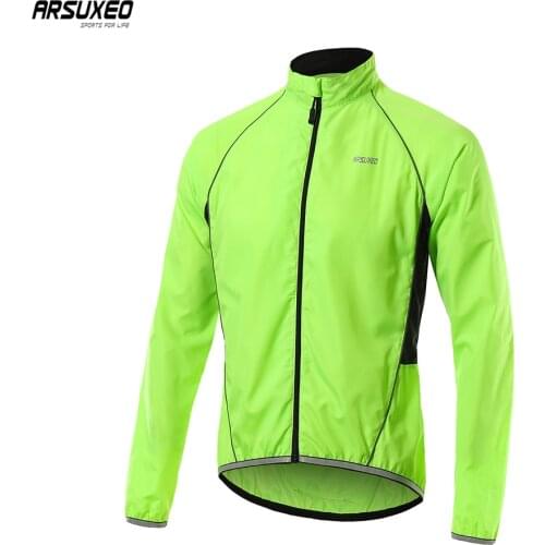 ARSUXEO Mens Cycling Jackets windbreaker Waterproof Camping Hiking Bike Coat Sportswear Ultra Light Reflective 013