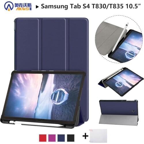 Walkers Tablet Case for 2018 Samsung Galaxy Tab S4 T830 T835 SM-T835 SM-T835 10.5'' PC Cover Case with Pen-slot+Stylus Pen+Film