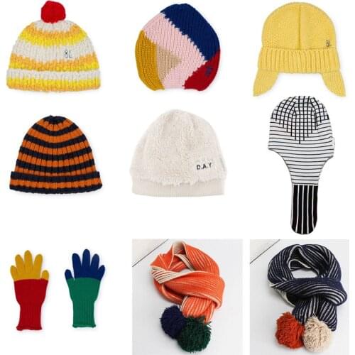 Kids Hat 2020 Autumn Winter StRafina Christmas Scarf Hat Baby Kids Knitted Scarf Hat For Boys Girls Fall Neckerchief