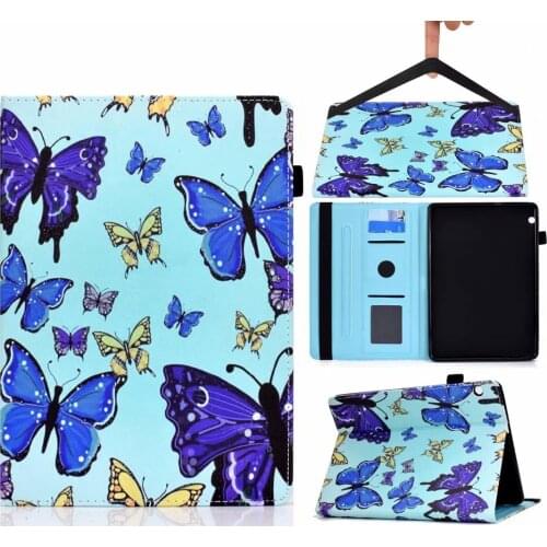 Kid Colorful Butterfly Printed Slim PU Leather Tablet Cover with Stand Case for Huawei MediaPad T3 10inch AGS-L09/AGS-W09 Tablet
