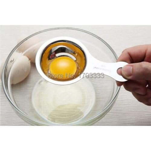 DHL Freeshipping 100pcs egg yolk separator stainless steel egg tools Egg white Dividers Creative cooking Kitchen Tools