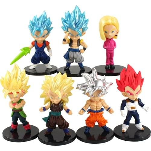 7pcs/Set 9-11cm Dragon Ball Z DBZ Anime Super Saiyan Son Goku Vegeta Broly lazuli Action Figure Model Toy Kids GIft Brinquedos