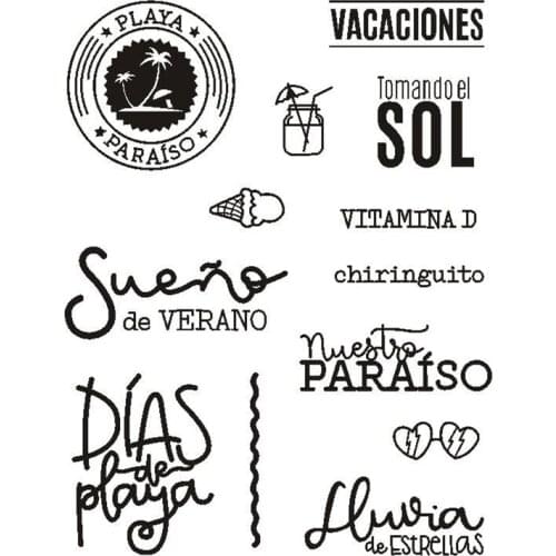 Spanish 45 stamp Clear Stamp for Scrapbooking Transparent Silicone Rubber DIY Photo Album Decor B30