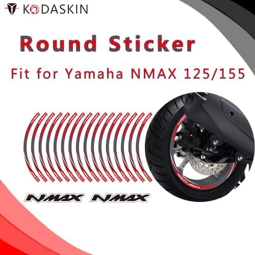 KODASKIN Motorcycle NMax 2D Emblem Round Sticker Decal Big Wheel Rim for Yamaha NMax 125 155