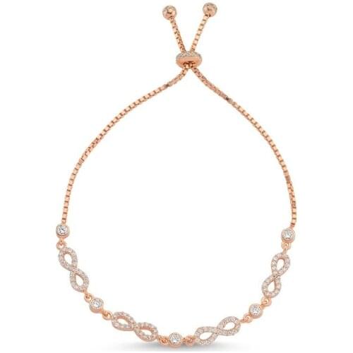 KUTAYDAN 925 Sterling Silver Zircon Cubic Zirconia Infinity Elevator Bracelet