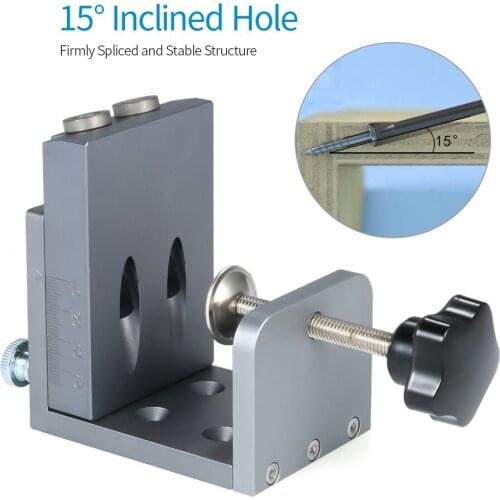 Hole Locator Jig DIY Kit System Pocket Hole Locator for Wood Working Pocket Hole Drilling Guide Kit Oblique Jig System Drill Gui