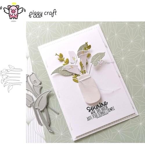 Piggy Craft metal cutting dies cut die mold Flower leaf decoration Scrapbook paper craft knife mould blade punch stencils dies