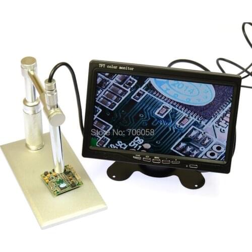 Microscope the Endoscope Camera 200X HD Digital AV Endoscope 8 LED light 7" inch LCD Monitor Alloy Stand 5V 1A Power Supply