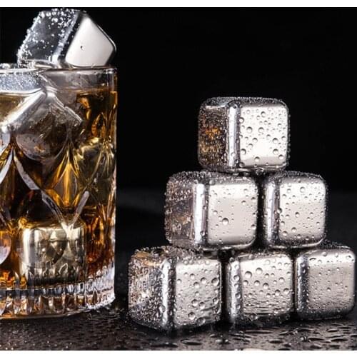 Reusable Stainless Steel Ice Cubes for Whiskey Wine Keep Cold Quick-frozen Steel Ice Cubes Drink Wine Quick Cooling Tool