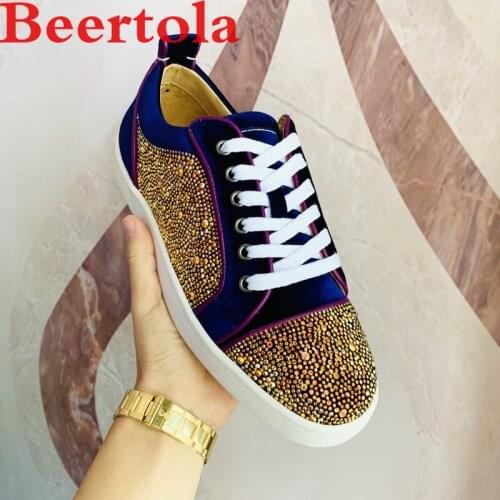 Brand New Suede Mens Casual Flats Shoes Crystal Low Top Round Toe Lace Up Leisure Style Designers Mixed Color Chaussures Male