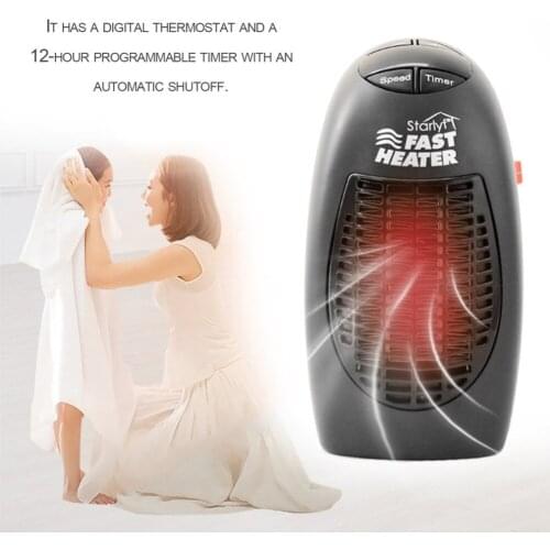 Wall-Outlet Electric Air Heater Powerful Warm Blower Portable Mini Fast Heater Fan Stove Radiator Room Warmer For Home EU Plug