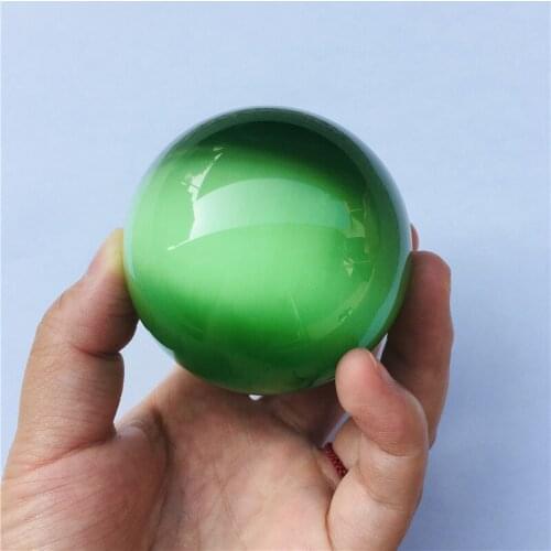Natural crystal green cat eye ball home decoration