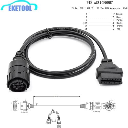 New For BMW 10Pin iCOM A2 D Cable For BMW Motorcycle Diagnostic Test Line 10Pin Fit BMW 10 Pin ICOM-D OBD2 Connection Adapter