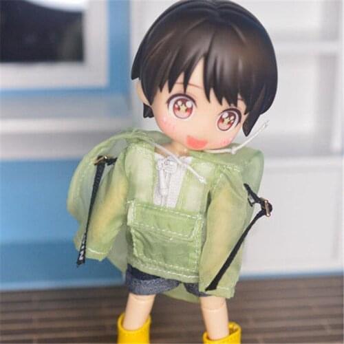 OB11 doll clothes are suitable for 1/12 size fashion go-go candy color summer sun protection clothes lovely raincoat green pink